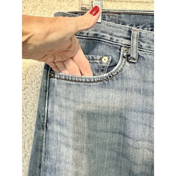 VTG Banana Republic Mens Jean 34X34 Straight Leg Blue Cotton Faded Pockets Denim - Picture 4 of 16